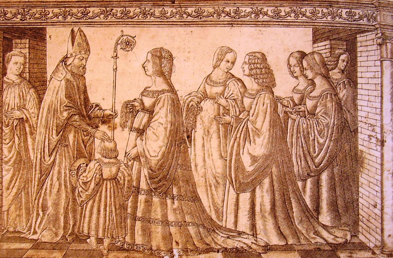 Presentació d’Hèrcules II a sant Maureli per part de Lucrècia Borja (1512).